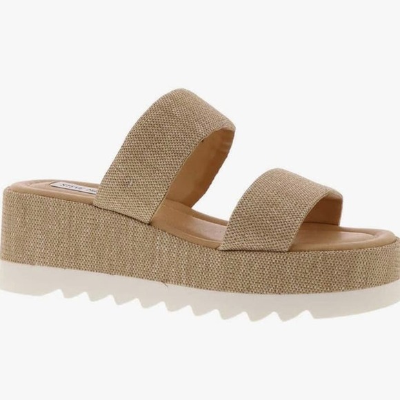 Steve Madden Women's Defuse Espadrille Wedge Sandal Raffia Size 10 - Picture 3 of 8